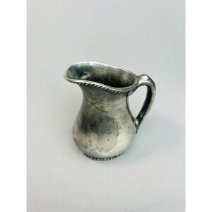 Vintage Silver Soldered Small Metal Pitcher READ